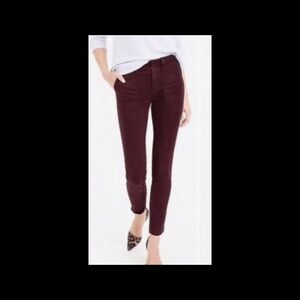 J Crew Skinny Stretch Cargo Pants Eggplant/Purple, Size 4